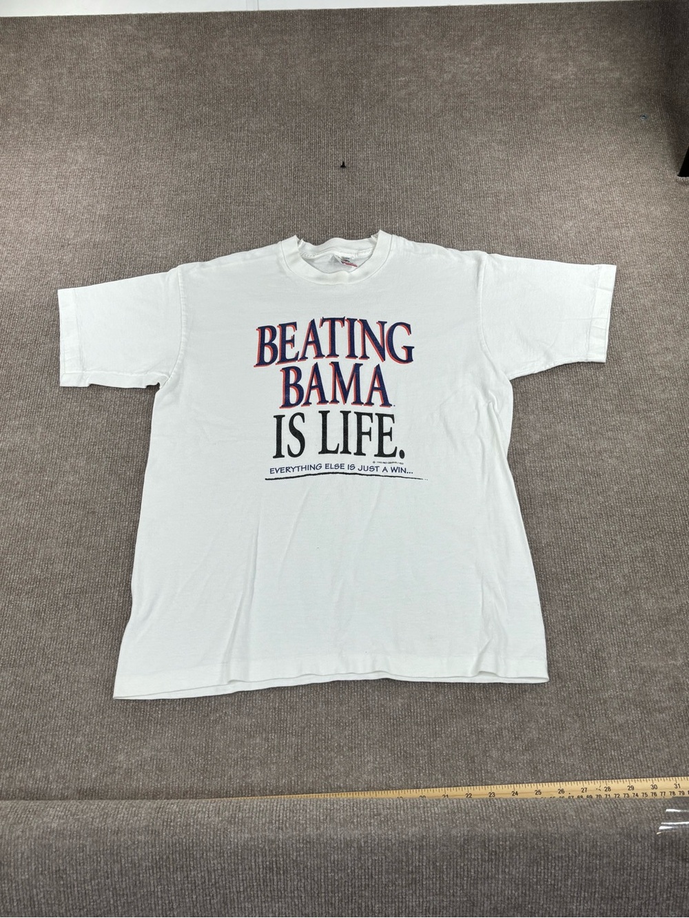 VTG 1995 Auburn Tigers “Beating Bama Is Life” Single Stitch T-Shirt Sz L FOTL